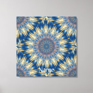 Blauw Chakra Kaleidoscoop Thunder_Cove  Canvas Afdruk