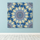Blauw Chakra Kaleidoscoop Thunder_Cove Canvas Afdruk (Insitu (Houten vloer))