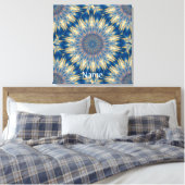Blauw Chakra Kaleidoscoop Thunder_Cove Canvas Afdruk (Insitu (Slaapkamer))