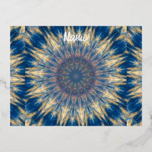 Blauw Chakra Kaleidoscoop Thunder_Cove Folie Feestdagen Briefkaart