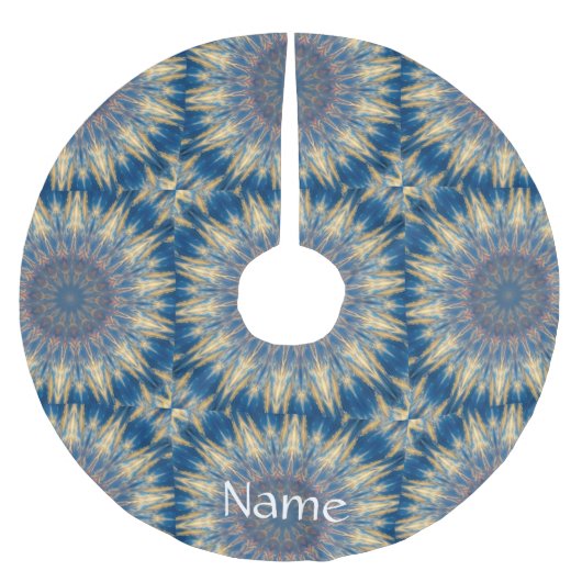 Blauw Chakra Kaleidoscoop Thunder_Cove Kerstboom Rok (Voorkant)