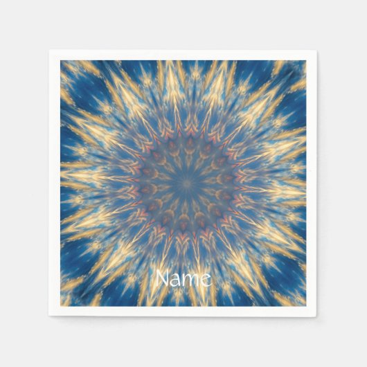 Blauw Chakra Kaleidoscoop Thunder_Cove  Servet (Voorkant)