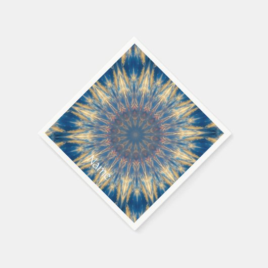 Blauw Chakra Kaleidoscoop Thunder_Cove  Servet (Hoek)