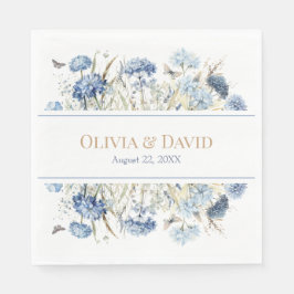 Blauw Champagne Hortensia Klassieke Trouwserviet Servet
