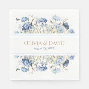 Blauw Champagne Hortensia Klassieke Trouwserviet Servet