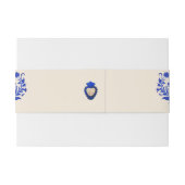 Blauw & Champagne Milagro Hart Mexicaanse Bruiloft Uitnodigingen Wikkel (Achterkant Voorbeeld)