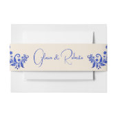 Blauw & Champagne Milagro Hart Mexicaanse Bruiloft Uitnodigingen Wikkel (Voorkant Voorbeeld)