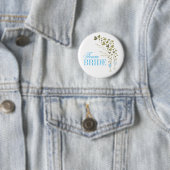 Blauw champagne proost & harten Team Bruid Trouwen Ronde Button 5,7 Cm (In situ)