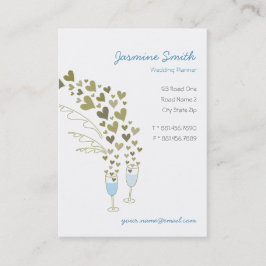 Blauw Champagne Proost Hartjes Sjabloon Profielkaa Visitekaartje