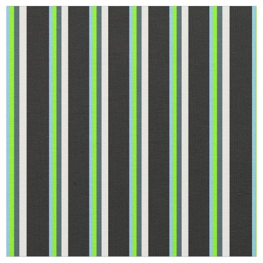 Blauw, Chartreuse, Slate Grey, Mint Cream & Black Stof (Close Up)