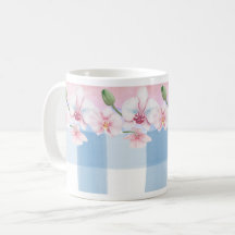 Blauw Check Orchid Floral