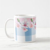 Blauw Check Orchid Floral Koffiemok (Links)