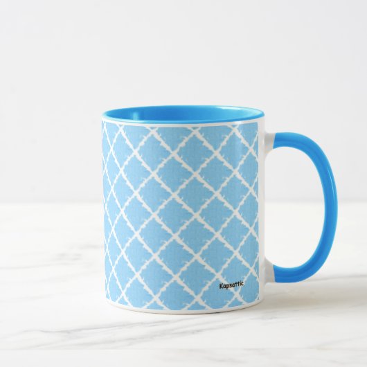Blauw Check Patroon Mok (Rechts)