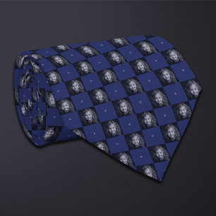 Blauw Checkerboard fotopatroon (1 foto) Stropdas