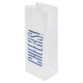 Blauw Cheers Wijn Cadeautas (Achterkant Gekanteld)