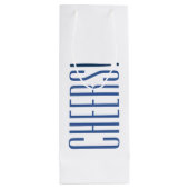 Blauw Cheers Wijn Cadeautas (Achterkant)