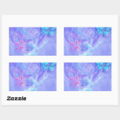 Blauw - Cherub die Butterflies achtervolgt Rechthoekige Sticker (Vel)