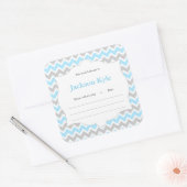 Blauw Chevron Boek baby shower Bookplate label (Envelop)