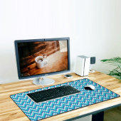 Blauw Chevron Patroon Bureaumat