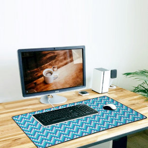 Blauw Chevron Patroon Bureaumat