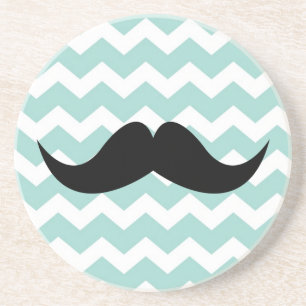 Blauw chevron patroon snor dorstig zandsteen onderzetter