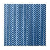 blauw chevron-patroon tegeltje (Voorkant)