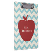 Blauw Chevron Red Apple-leerlingenklembord Klembord (Rechts)
