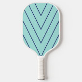 Blauw chevron strepen patroon pickleball paddle (Voorkant)