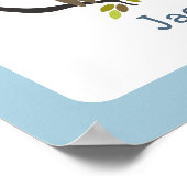 Blauw + Chevron Uil Persoonlijke Kunst voor de Bab Poster (Hoek)