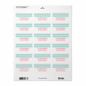 Blauw chevron zigzag patroon retour adres etiket (Full Sheet)