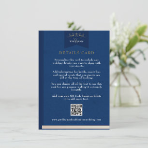 Blauw Chic Chapter Page Wedding Kaart Invoegen