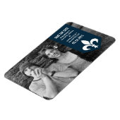 Blauw Chic Flourish Banner sparen de Magnet Datum Magneet (Linkerzijde)