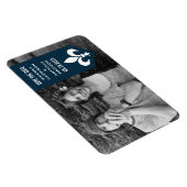 Blauw Chic Flourish Banner sparen de Magnet Datum Magneet (Rechterzijde)