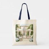 Blauw Chic Schelp Strand Tote Bag (Achterkant)