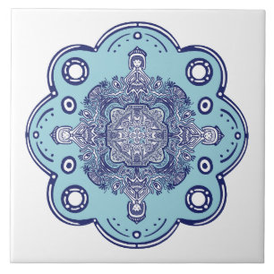 Blauw China geïnspireerd ontwerp Tegeltje