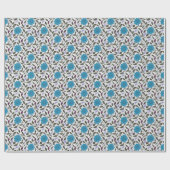  blauw China papaver Cadeaupapier (Vlak)