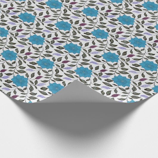 blauw China papaver Cadeaupapier (Hoek)