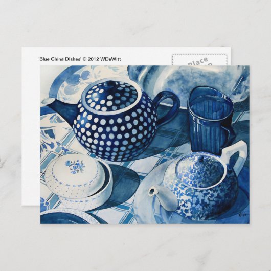 Blauw China-schildpadBriefkaart Briefkaart (Voorkant / Achterkant)