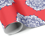 Blauw China Stijl met wezens Cadeaupapier (Rol Hoek)