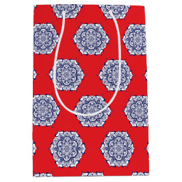 Blauw China Stijl met wezens Medium Cadeauzakje