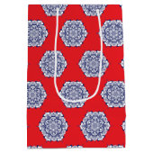 Blauw China Stijl met wezens Medium Cadeauzakje (Achterkant)