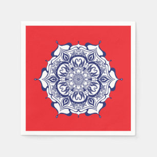 Blauw China Stijl met wezens Servet