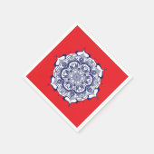 Blauw China Stijl met wezens Servet (Hoek)