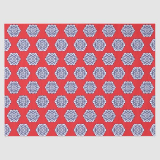 Blauw China Stijl met wezens Tissuepapier (Voorkant)