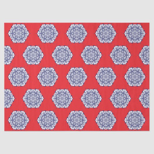 Blauw China Stijl met wezens Tissuepapier (Voorkant)