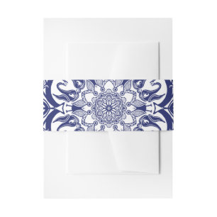 Blauw China Stijl met wezens Uitnodigingen Wikkel