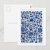 Blauw Chinees Bloempatroon van Owen Jones Boek Briefkaart (Voorkant / Achterkant)