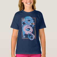 Blauw Chinees Draak T-Shirt