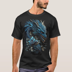 Blauw Chinees Dragon E Meisje Esthetische E Jongen T-shirt
