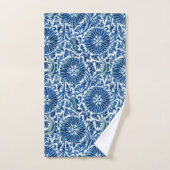 Blauw Chinees Floral Patroon Bad Handdoek (Handdoek)